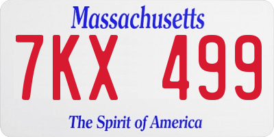 MA license plate 7KX499