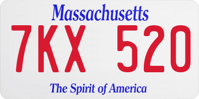 MA license plate 7KX520