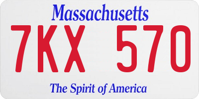 MA license plate 7KX570