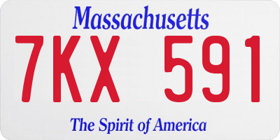 MA license plate 7KX591