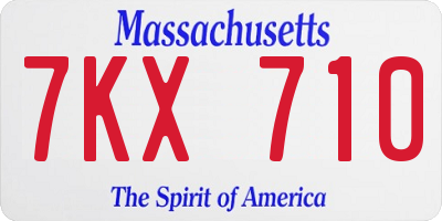 MA license plate 7KX710
