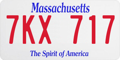 MA license plate 7KX717