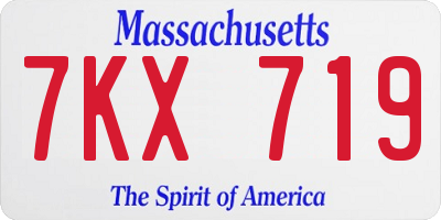 MA license plate 7KX719