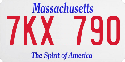 MA license plate 7KX790