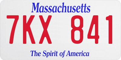 MA license plate 7KX841