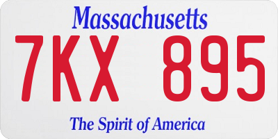 MA license plate 7KX895