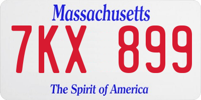 MA license plate 7KX899