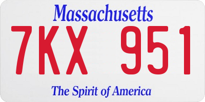 MA license plate 7KX951