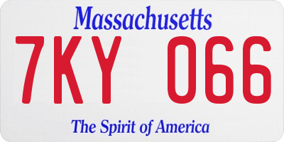MA license plate 7KY066