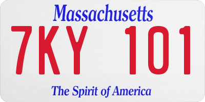 MA license plate 7KY101