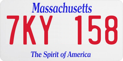 MA license plate 7KY158