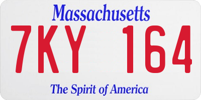 MA license plate 7KY164