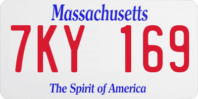 MA license plate 7KY169