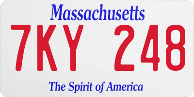 MA license plate 7KY248