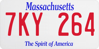 MA license plate 7KY264