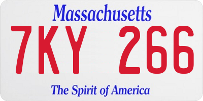 MA license plate 7KY266