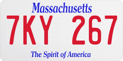 MA license plate 7KY267