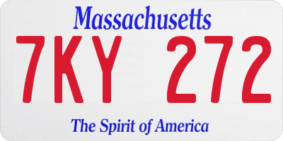 MA license plate 7KY272