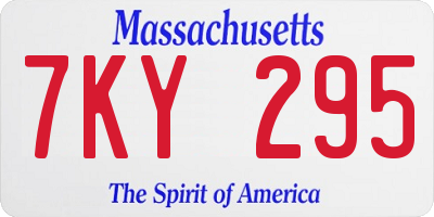 MA license plate 7KY295