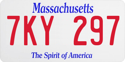 MA license plate 7KY297