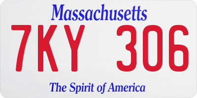 MA license plate 7KY306