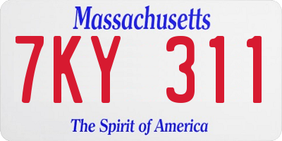 MA license plate 7KY311