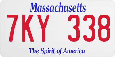 MA license plate 7KY338