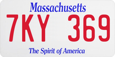 MA license plate 7KY369