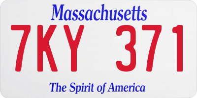 MA license plate 7KY371