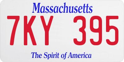 MA license plate 7KY395
