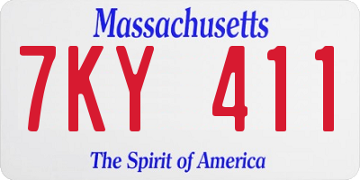 MA license plate 7KY411