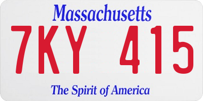 MA license plate 7KY415