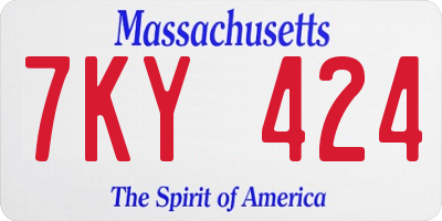 MA license plate 7KY424