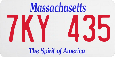 MA license plate 7KY435
