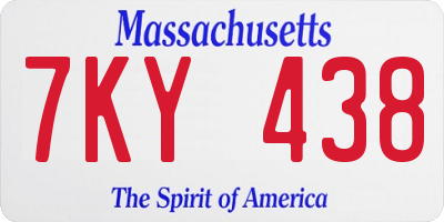 MA license plate 7KY438