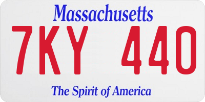 MA license plate 7KY440