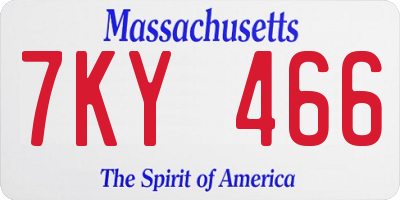 MA license plate 7KY466