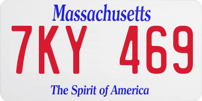 MA license plate 7KY469