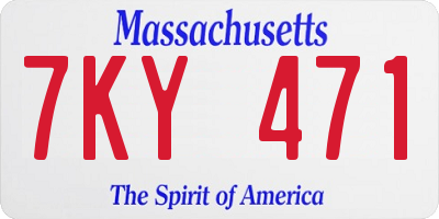 MA license plate 7KY471