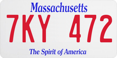 MA license plate 7KY472
