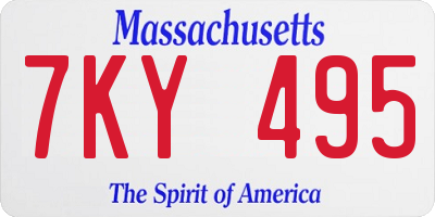 MA license plate 7KY495