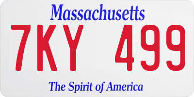 MA license plate 7KY499