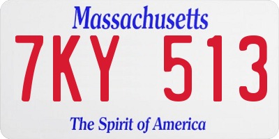 MA license plate 7KY513