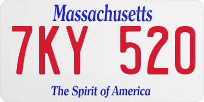 MA license plate 7KY520