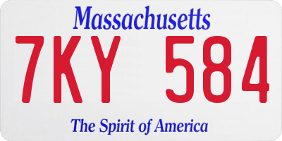 MA license plate 7KY584