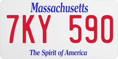 MA license plate 7KY590