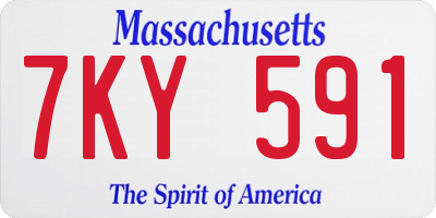 MA license plate 7KY591