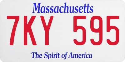 MA license plate 7KY595
