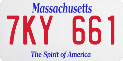 MA license plate 7KY661