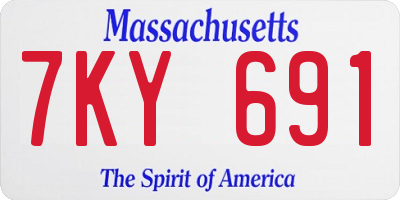 MA license plate 7KY691